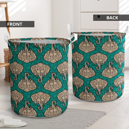 Boho Head Elephant Laundry Basket