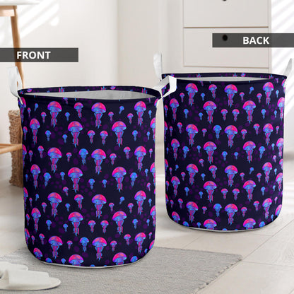 Jellyfish Neon Print Laundry Basket