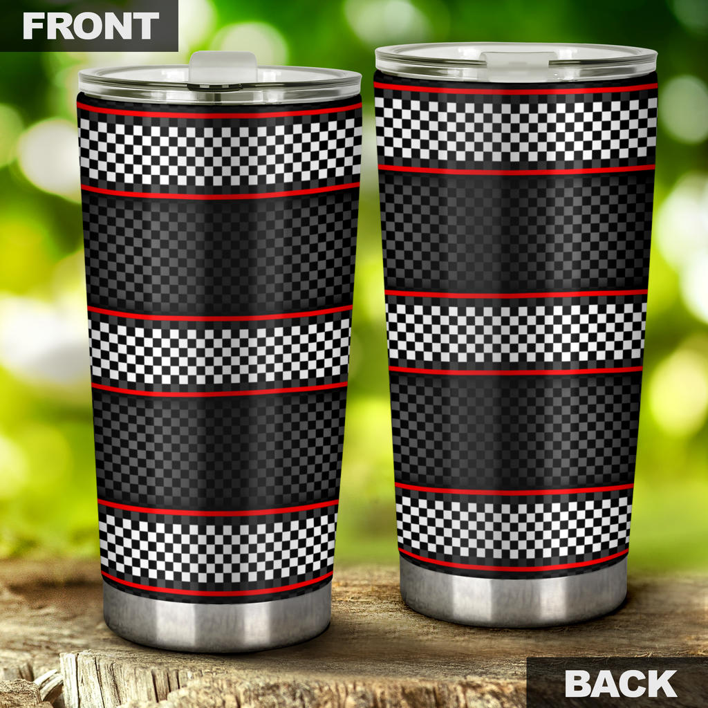 Checkered Flag Red Line Style Tumbler