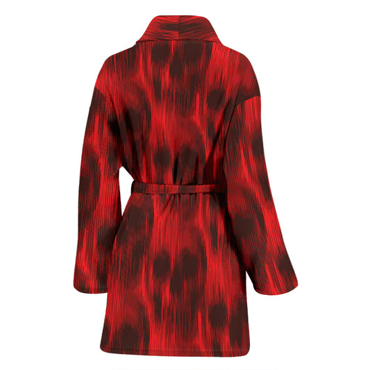 Skull Red Print Design LKS306 Women Bathrobe