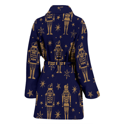 Nutcracker Pattern Print Design A05 Women Bathrobe