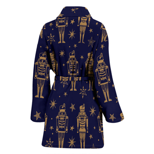 Nutcracker Pattern Print Design A05 Women Bathrobe