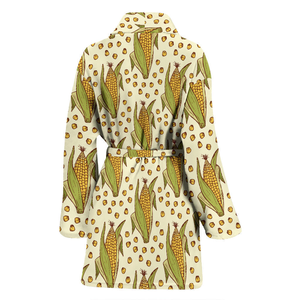 Corn Pattern Print Design 01 Women Bathrobe