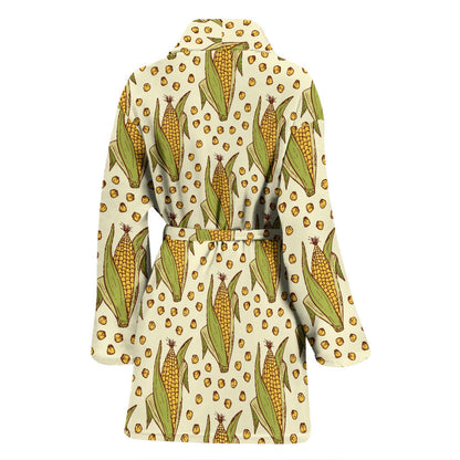 Corn Pattern Print Design 01 Women Bathrobe