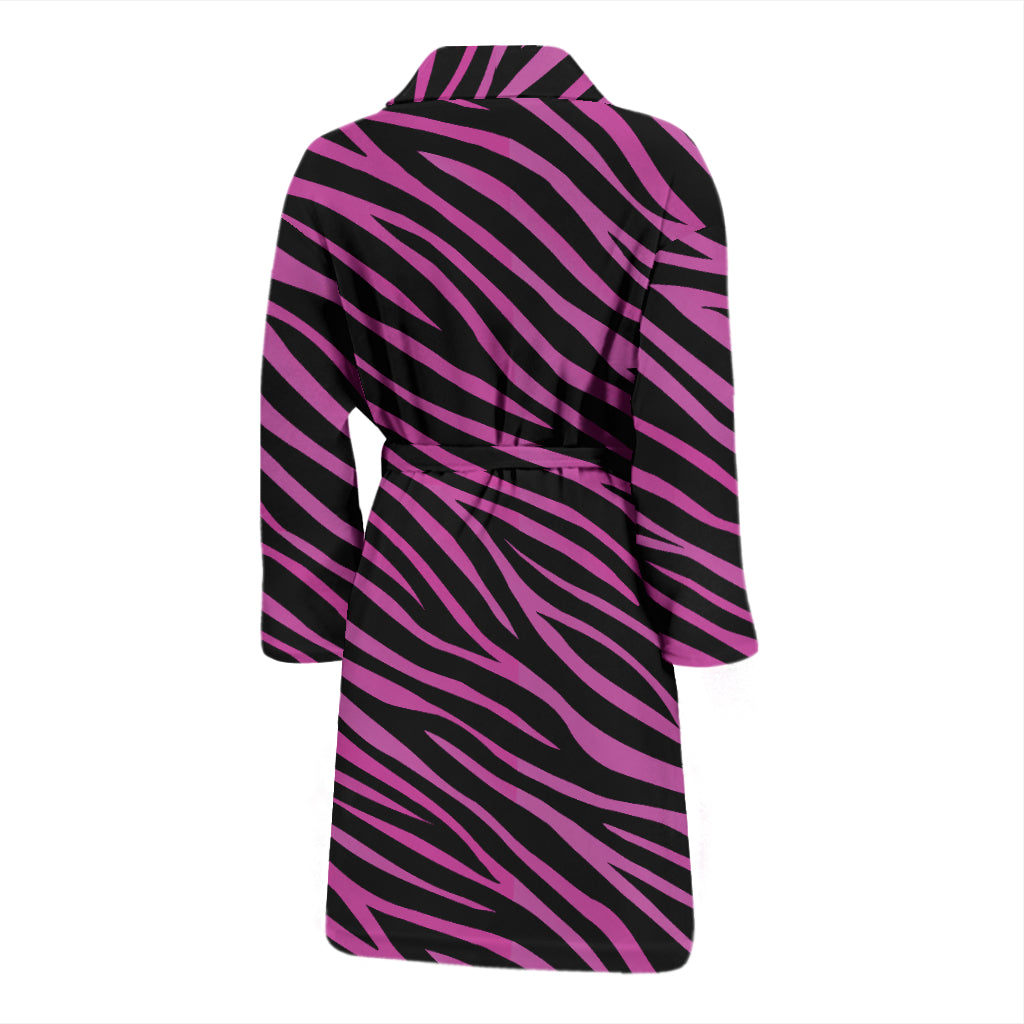 Zebra Pink Print Design LKS304 Men Bathrobe
