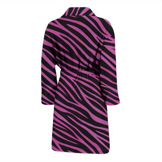 Zebra Pink Print Design LKS304 Men Bathrobe