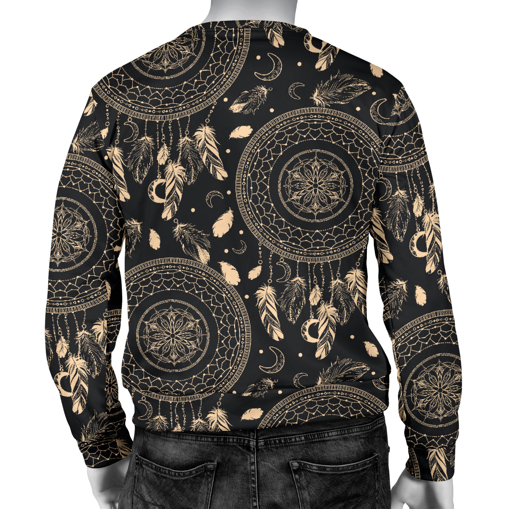 Dream Catcher Mandala Boho Moon Men Long Sleeve Sweatshirt