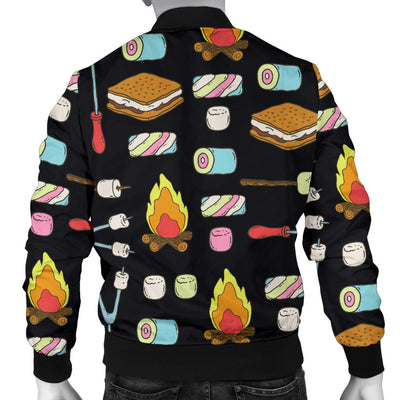 Camping Campfire Marshmallows Men Bomber Jacket