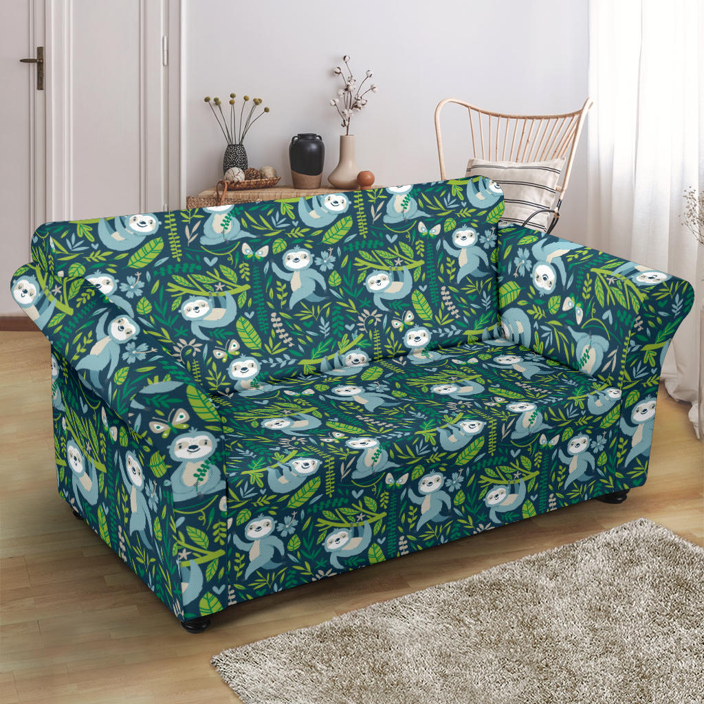 Sloth Print Design LKS304 Loveseat Couch Slipcover