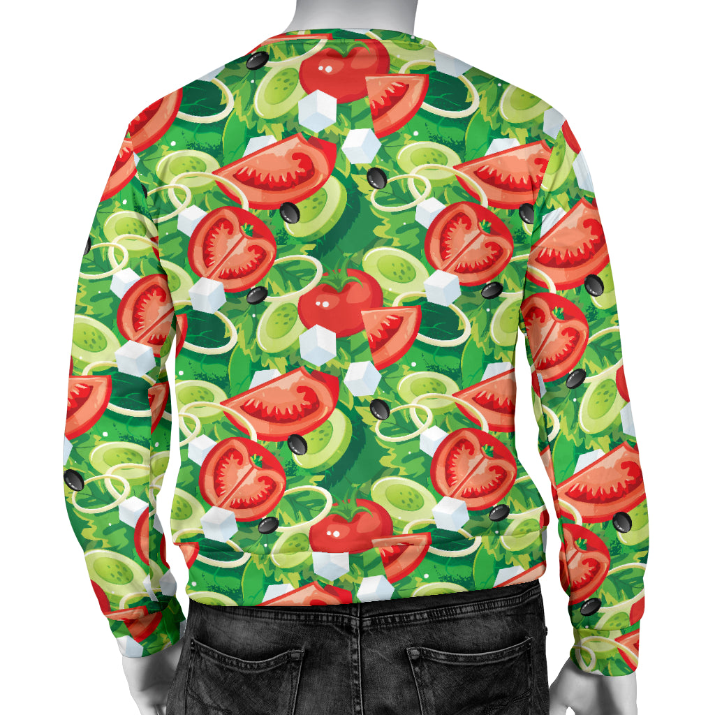 Vegan Salad Themed Design Print Men Long Sleeve Sweatshirt