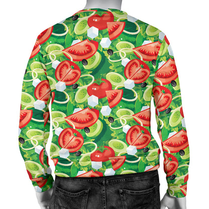 Vegan Salad Themed Design Print Men Long Sleeve Sweatshirt
