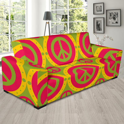 Peace Sign Pattern Print Design A01 Sofa Slipcover