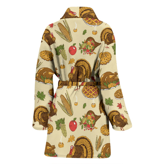 Thanksgiving Print Design LKS302 Women Bathrobe
