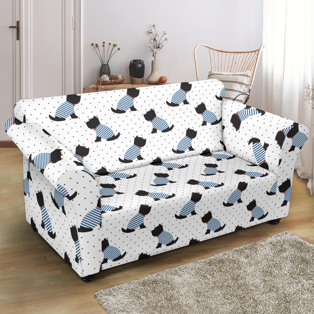 Scottish Terriers Print Design LKS3013 Loveseat Couch Slipcover