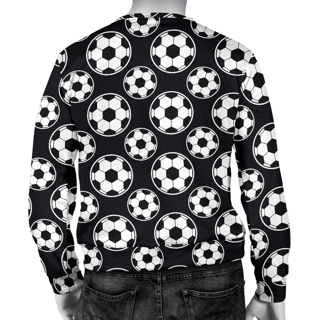 Soccer Ball Black Print Pattern Men Long Sleeve Sweatshirt
