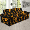 Saxophone Pattern Print Design 02 Sofa Slipcover