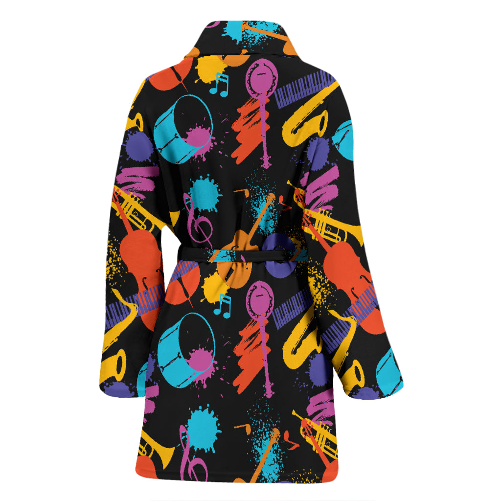 Saxophone Print Design LKS406 Women Bathrobe