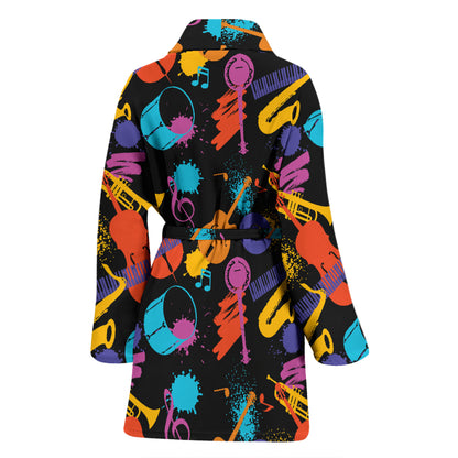 Saxophone Print Design LKS406 Women Bathrobe