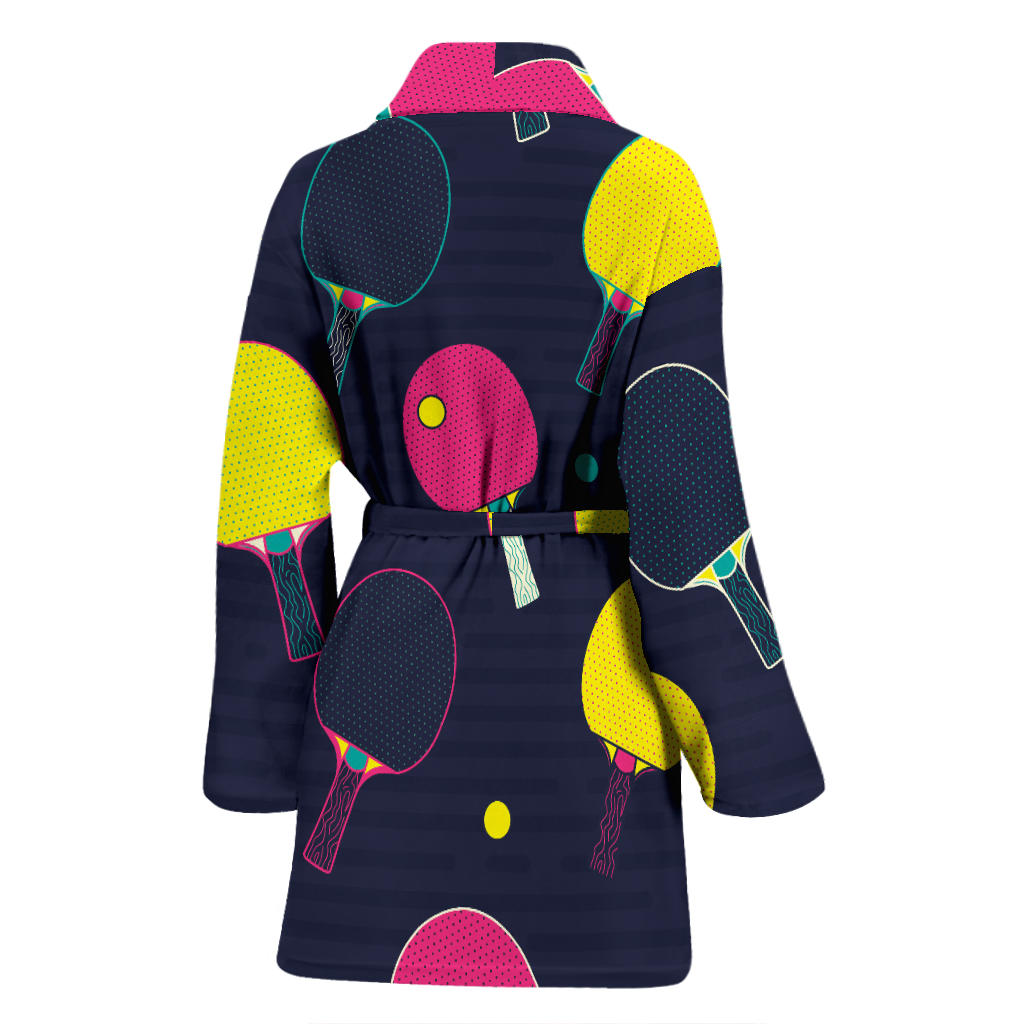 Ping Pong Pattern Print Design A04 Women Bathrobe