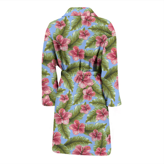 Tropical Flower Print Design LKS301 Men Bathrobe