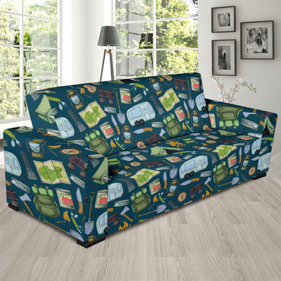 Camping Pattern Print Design 02 Sofa Slipcover