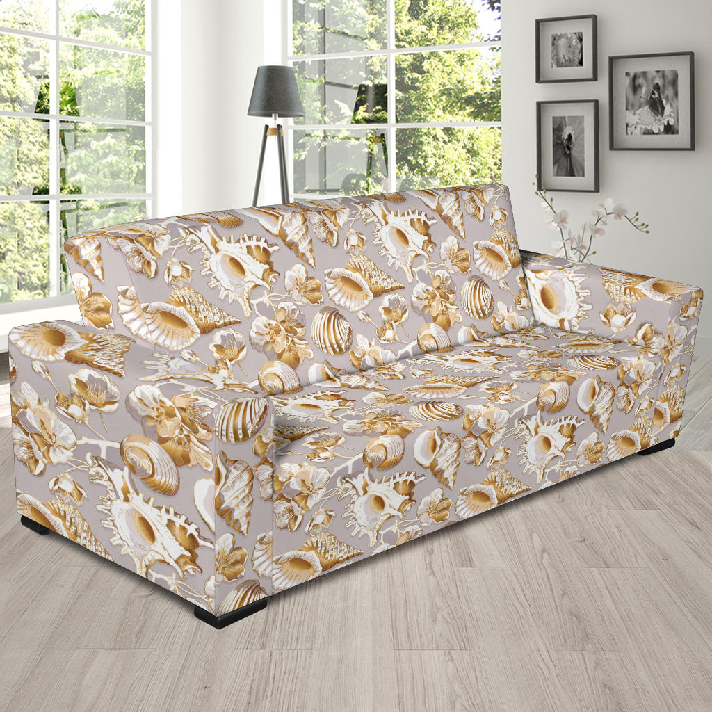 Seashell Print Design LKS309 Sofa Slipcover
