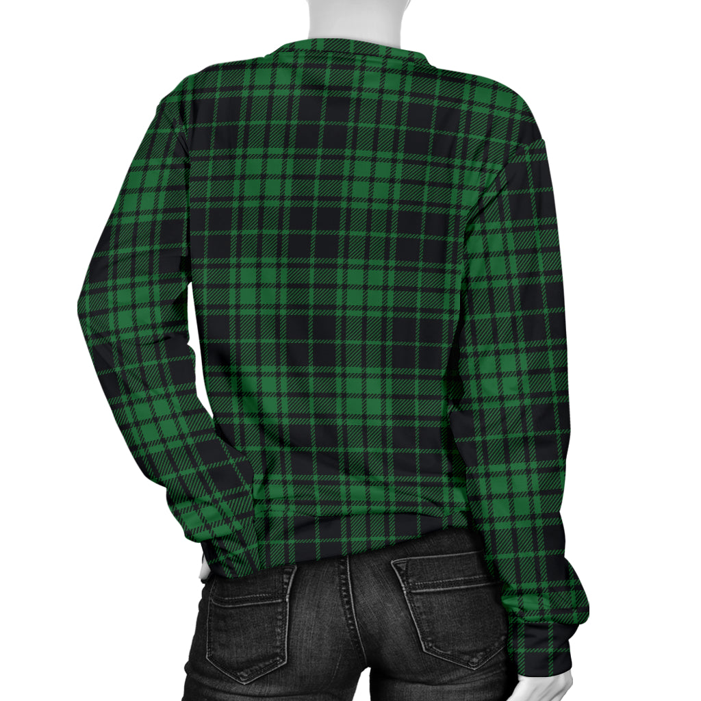 Green Tartan Plaid Pattern Women Long Sleeve Sweatshirt