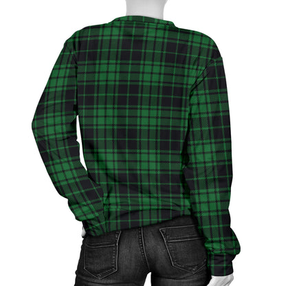 Green Tartan Plaid Pattern Women Long Sleeve Sweatshirt