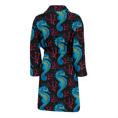 SeaHorse Print Design LKS401 Men Bathrobe
