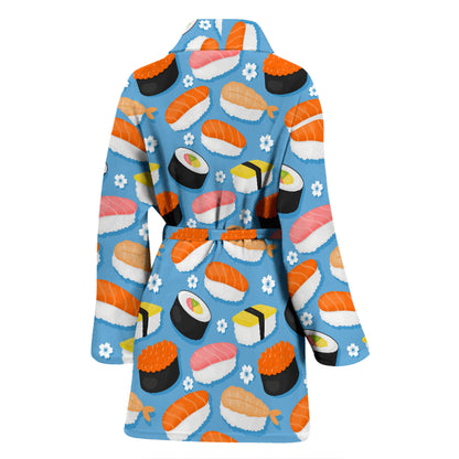 Sushi Print Design LKS304 Women Bathrobe