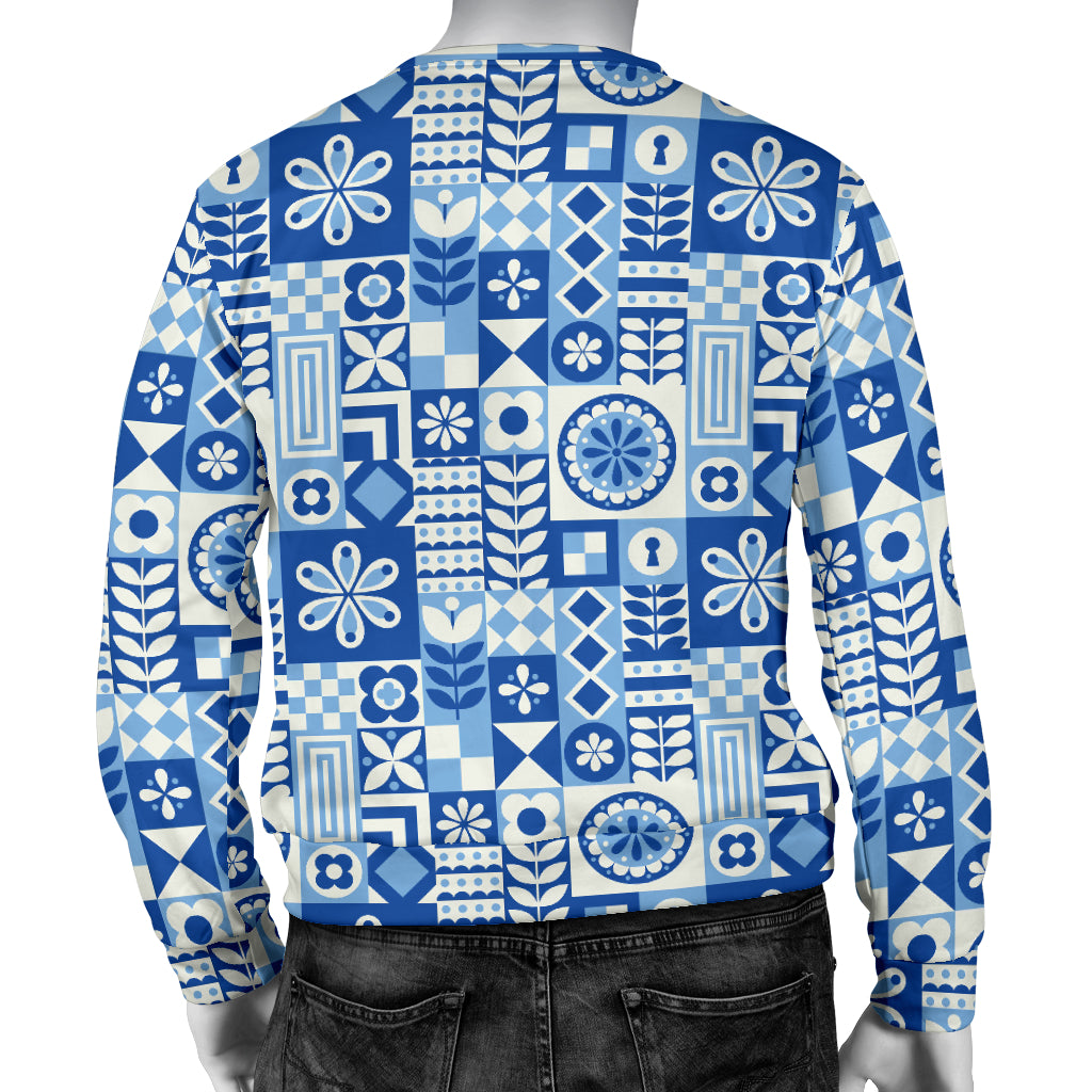Swedish Print Pattern Men Long Sleeve Sweatshirt