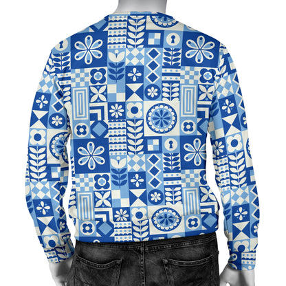 Swedish Print Pattern Men Long Sleeve Sweatshirt