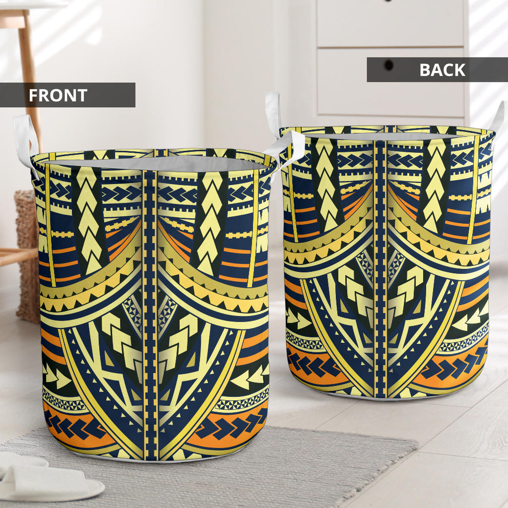 Polynesian Tattoo Print Laundry Basket
