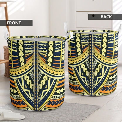 Polynesian Tattoo Print Laundry Basket
