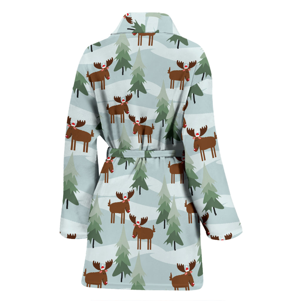 Moose Print Design LKS402 Women Bathrobe