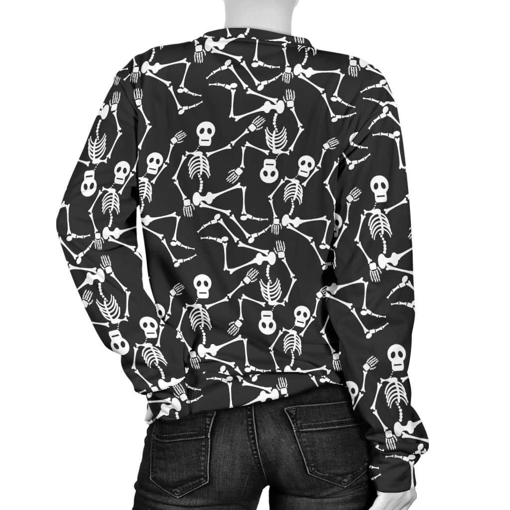 Skeleton Themed Print Women Long Sleeve Sweatshirt