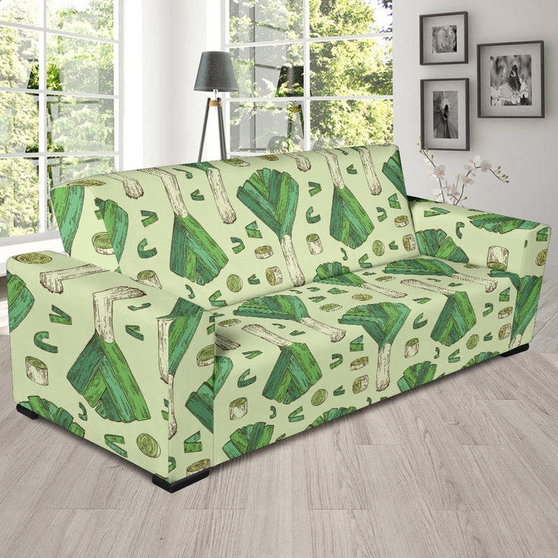 Leek Pattern Print Design 04 Sofa Slipcover