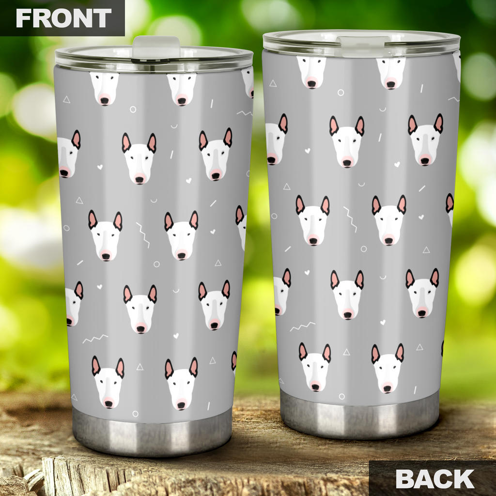 Bull Terrier Head Print Pattern Tumbler