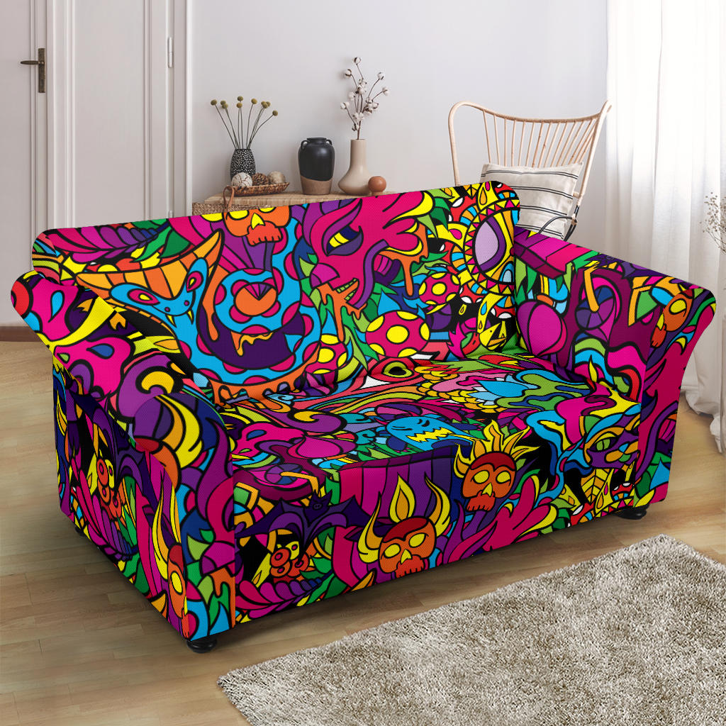 Trippy Print Design LKS304 Loveseat Couch Slipcover