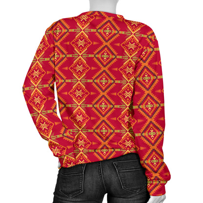 Southwest Aztec Design Themed Print Women Long Sleeve Sweatshirt