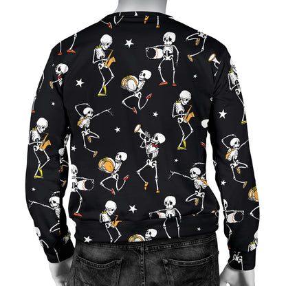 Skeleton Dance Print Men Long Sleeve Sweatshirt