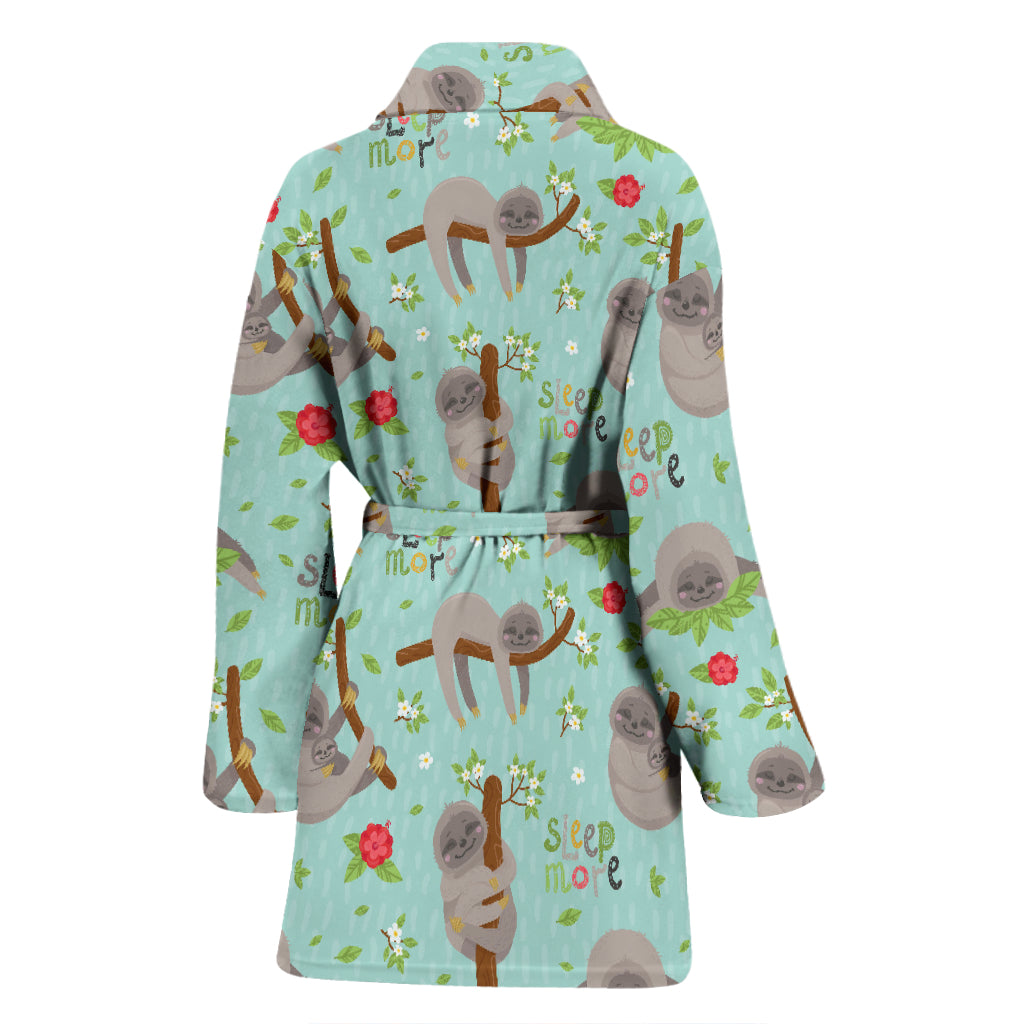 Sloth Print Design LKS305 Women Bathrobe