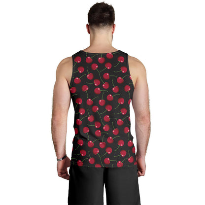 Cherry Black Background Men Tank Top