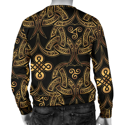 Celtic Knot Gold Design Men Long Sleeve Sweatshirt