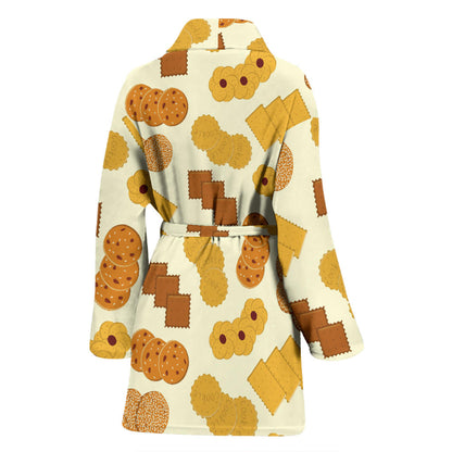 Cookie Pattern Print Design 06 Women Bathrobe