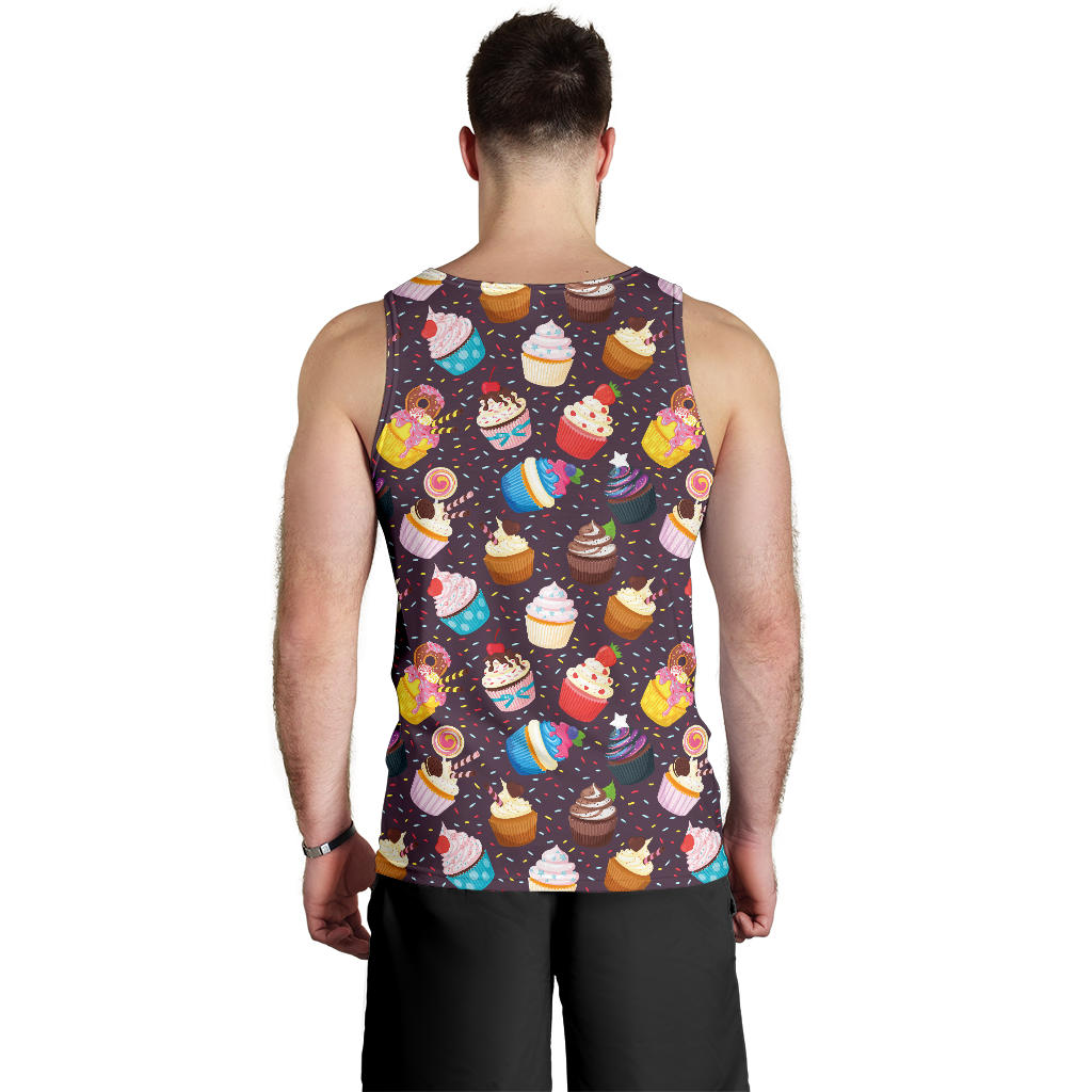 Cupcakes Party Print Pattern Men Tank Top