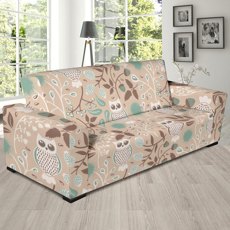 Owl Pattern Print Design A02 Sofa Slipcover