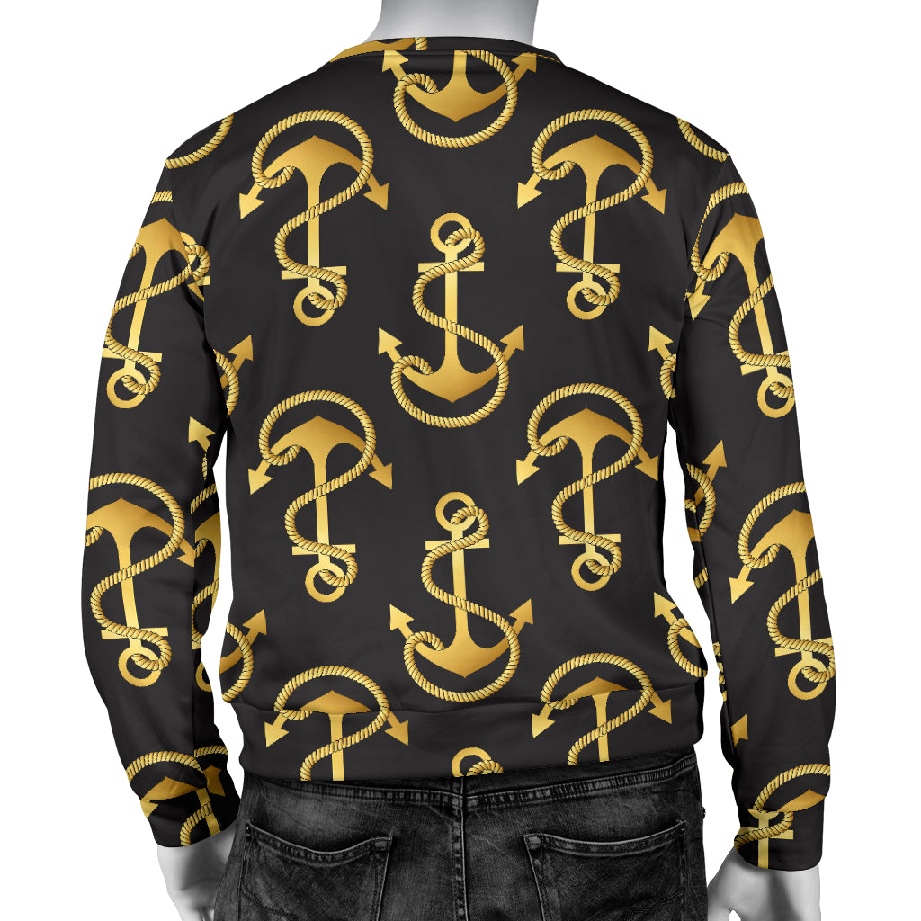 Anchor Gold Pattern Men Long Sleeve Sweatshirt