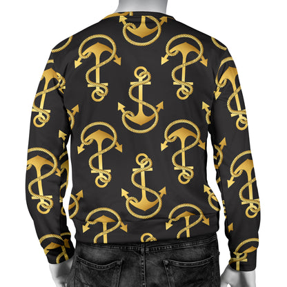 Anchor Gold Pattern Men Long Sleeve Sweatshirt
