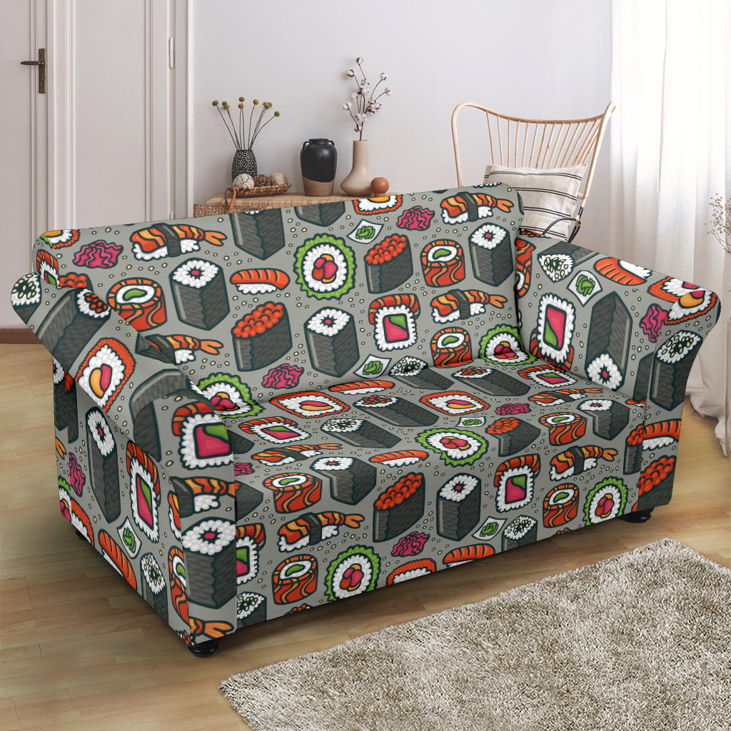 Sushi Print Design LKS301 Loveseat Couch Slipcover